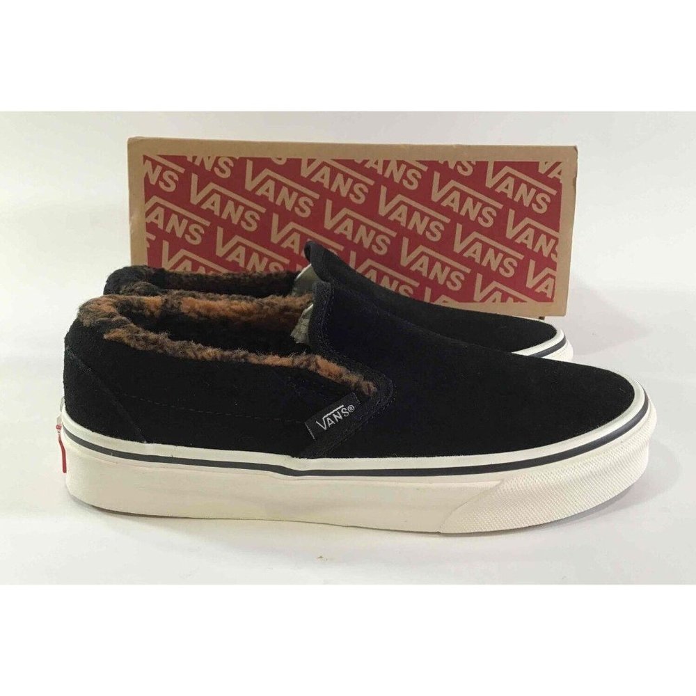 COPY - Vans Classic Slip On Sherpa Lined Black Marshmallow Sz. 4.5 Mens/6.0 Wom…